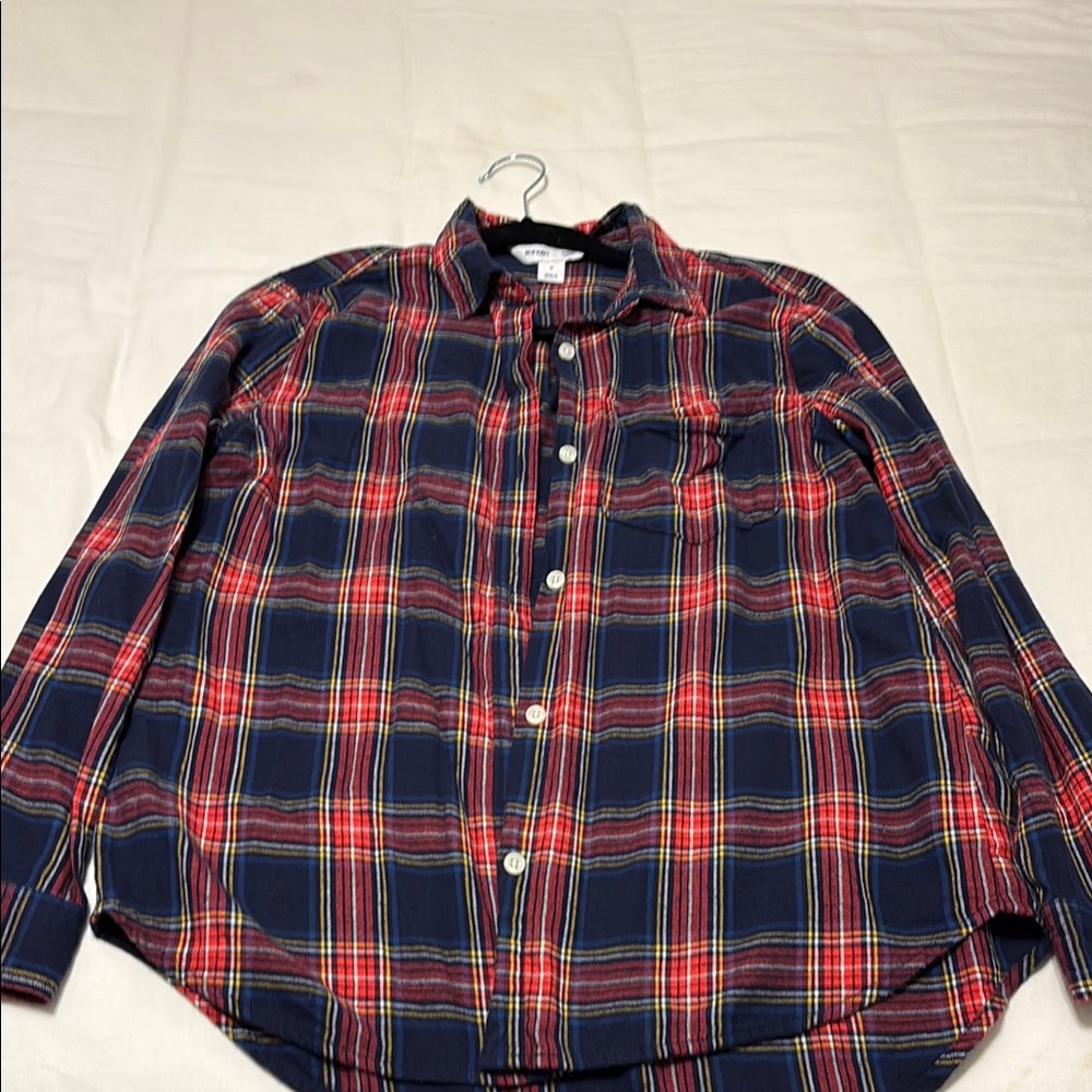 Old Navy Red and Blue Casual Button Down Shirt